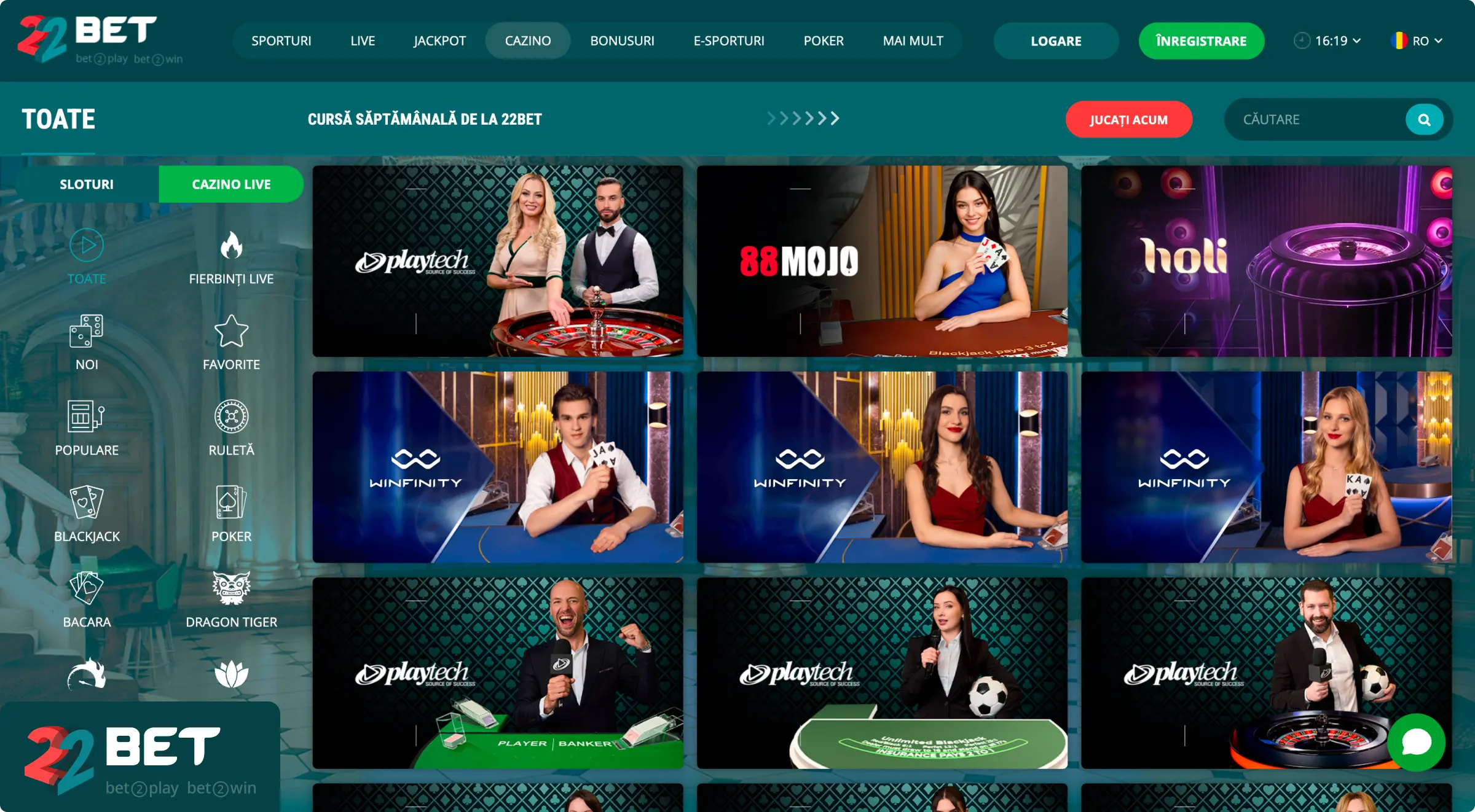 22Bet cazinou